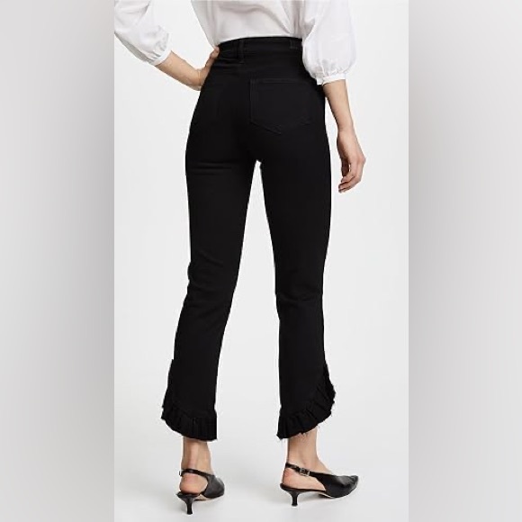 Paige Hoxton Ankle Jacqueline in Black Shadow high rise raw hem Sz 28 - Picture 16 of 16